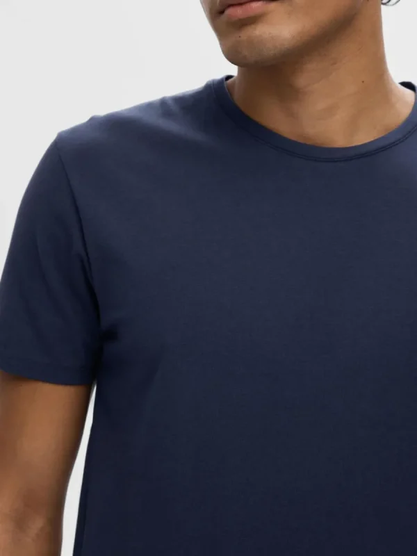 SELECTED KORTÄRMAD T-SHIRT Blue Outlet