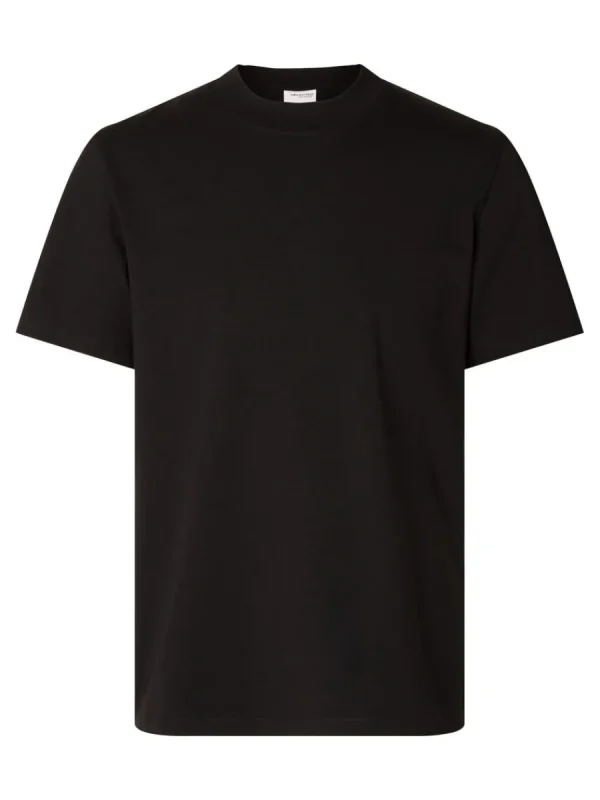 SELECTED KORTÄRMAD T-SHIRT Black Flash Sale