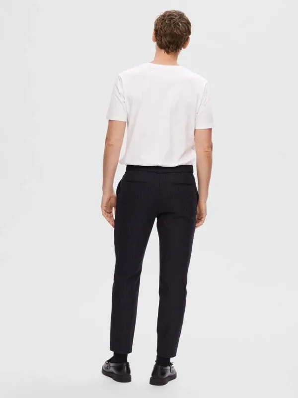 SELECTED KRITSTRECKSRANDIG BYXOR Blue Cheap