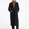 SELECTED KRITSTRECKSRANDIG LÅNG KAPPA Black Shop