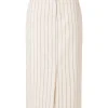 SELECTED KRITSTRECKSRANDIG MIDIKJOL Beige Flash Sale