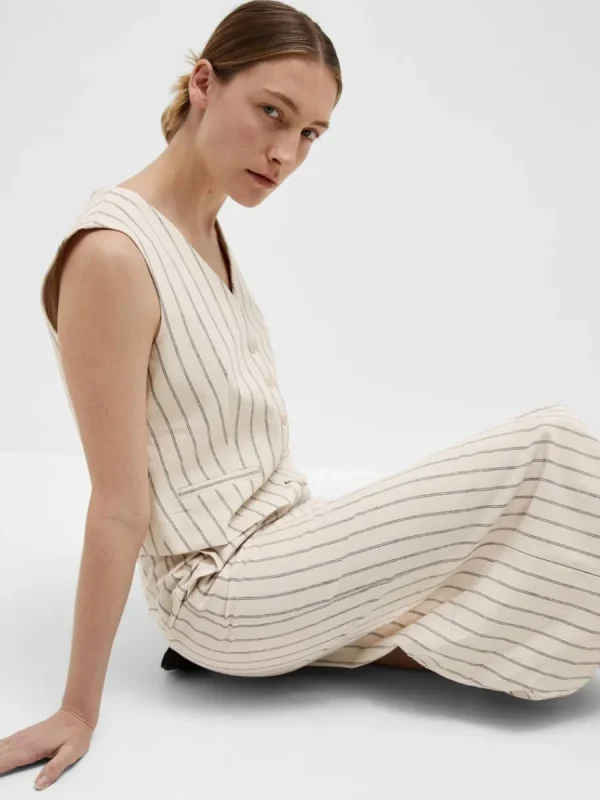 SELECTED KRITSTRECKSRANDIG MIDIKJOL Beige Flash Sale