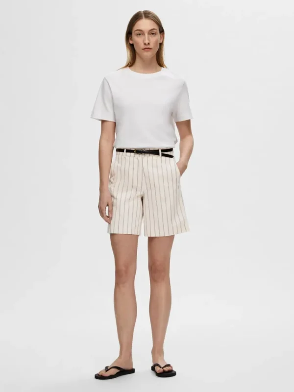 SELECTED KRITSTRECKSRANDIG SHORTS Beige New