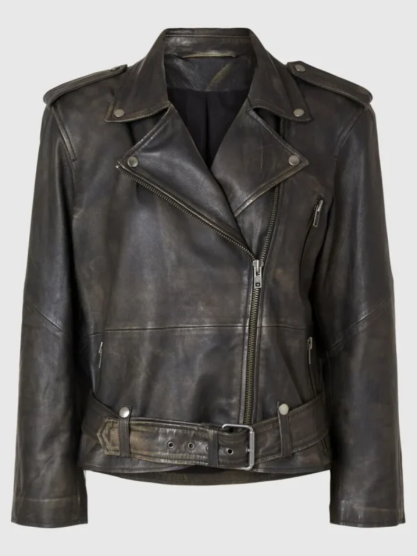 SELECTED 100% LÄDER BIKERJACKA Black Clearance