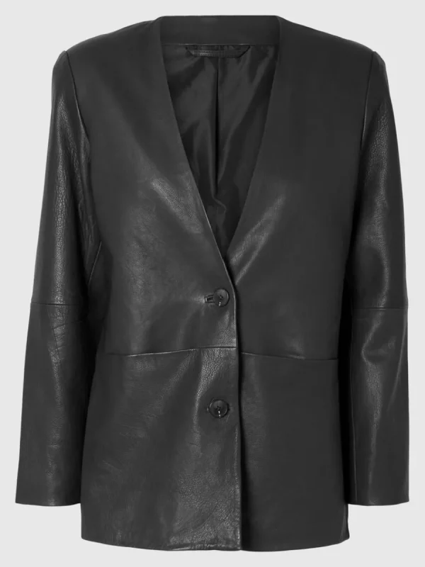 SELECTED 100% LÄDER KAVAJ Black Best