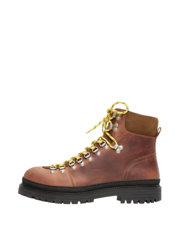 SELECTED LÄDER VANDRING STÖVLAR Brown Fashion