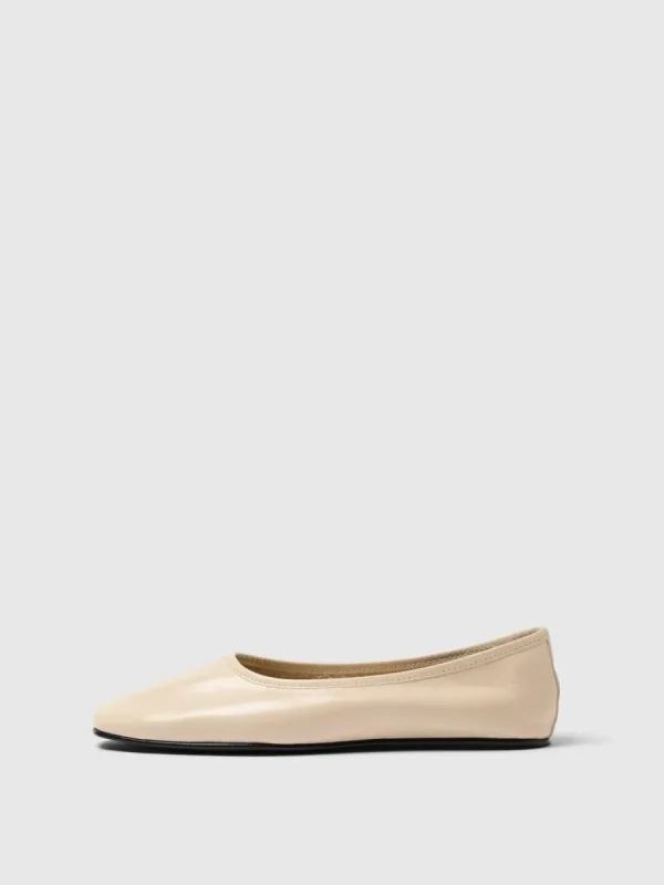 SELECTED LÄDERSYDD BALLERINASKOR Beige Fashion