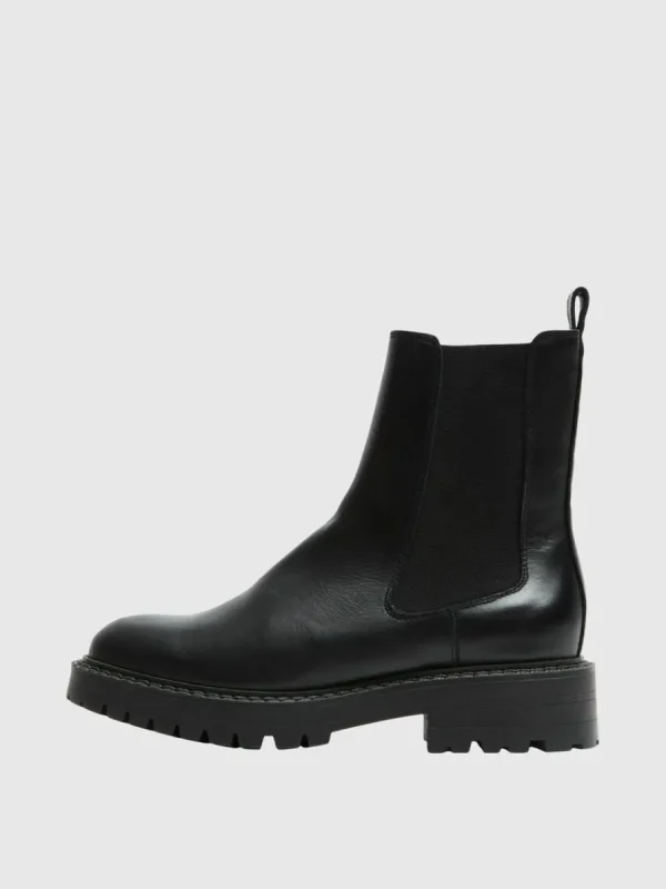 SELECTED LÄDERSYDD CHELSEA-STÖVLAR Black Best Sale