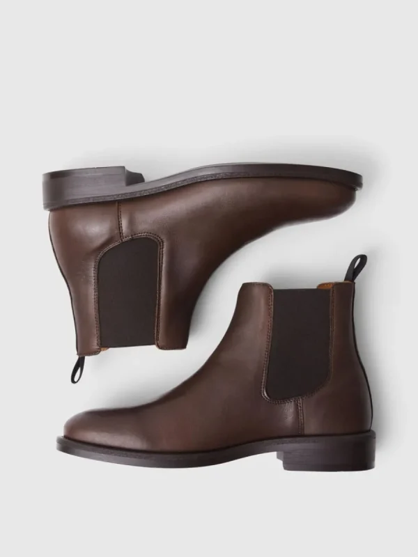 SELECTED LÄDERSYDD CHELSEA-STÖVLAR Brown Cheap
