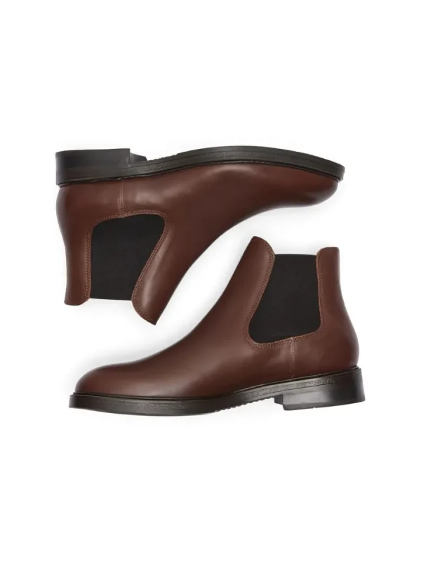 SELECTED LÄDERSYDD CHELSEA-STÖVLAR Brown Sale