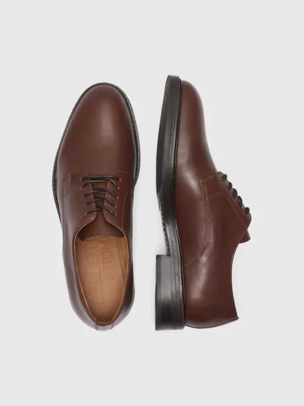 SELECTED LÄDERSYDD DERBYSKOR Brown Best Sale