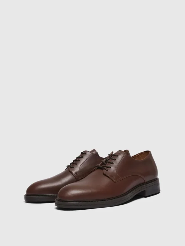 SELECTED LÄDERSYDD DERBYSKOR Brown Best Sale
