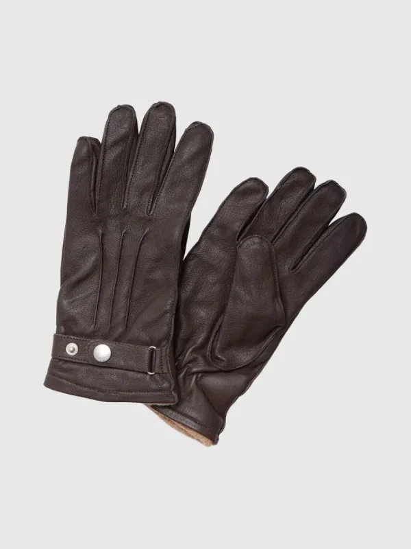 SELECTED LÄDERSYDD HANDSKAR Brown Fashion