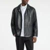 SELECTED LÄDERSYDD KAVAJ Black Clearance