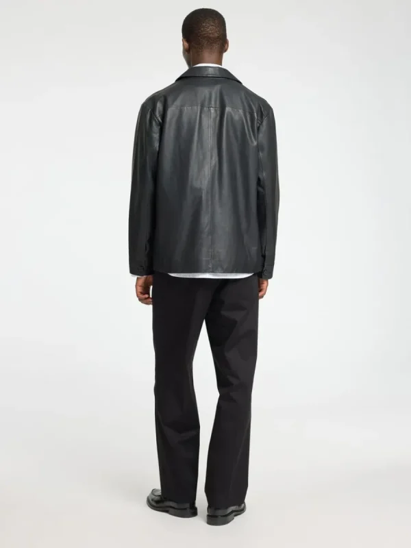 SELECTED LÄDERSYDD KAVAJ Black Clearance