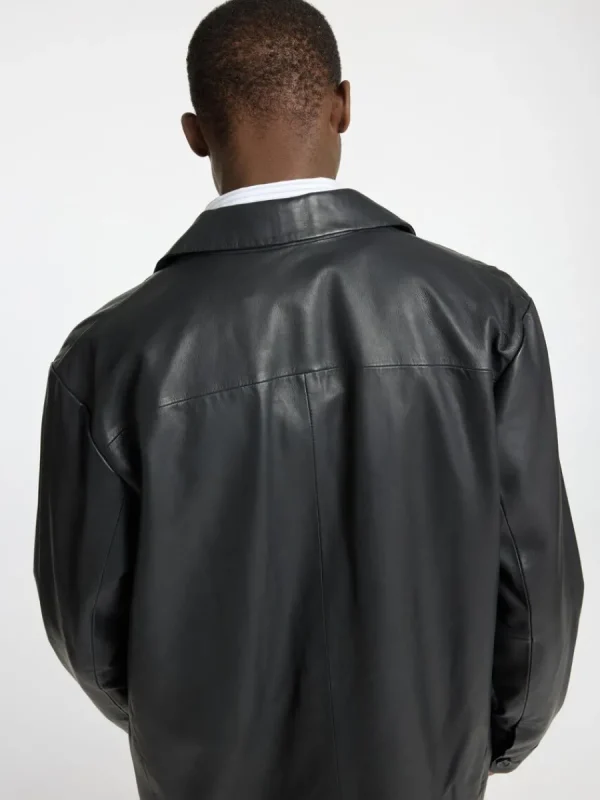 SELECTED LÄDERSYDD KAVAJ Black Clearance