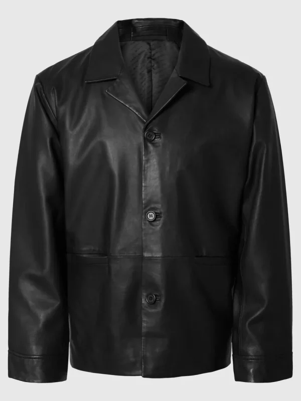 SELECTED LÄDERSYDD KAVAJ Black Clearance