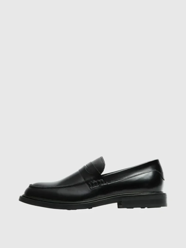 SELECTED LÄDERSYDD LOAFERS Black Clearance