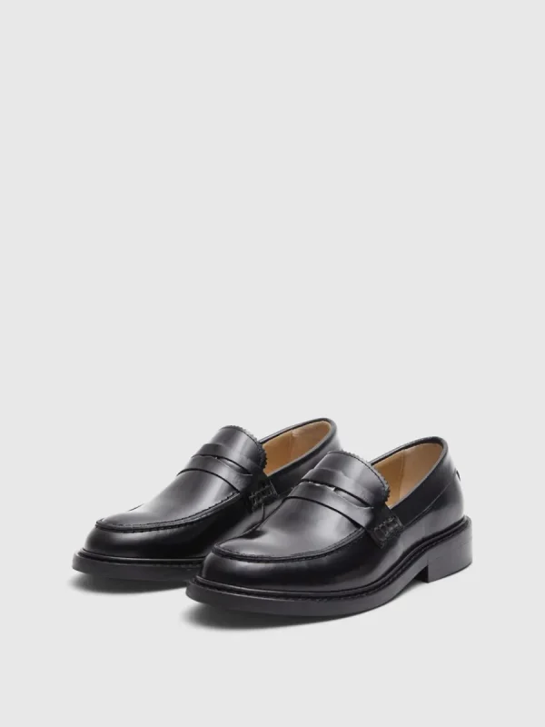 SELECTED LÄDERSYDD LOAFERS Black Cheap