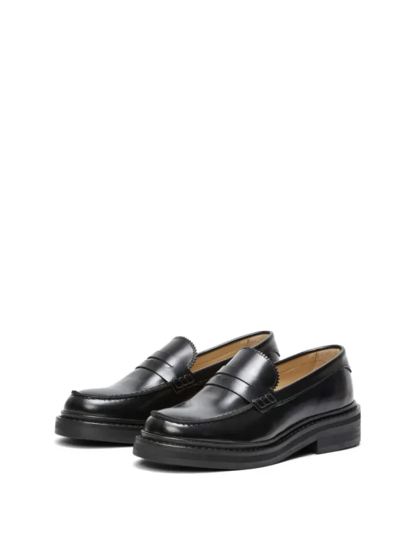 SELECTED LÄDERSYDD LOAFERS Black New