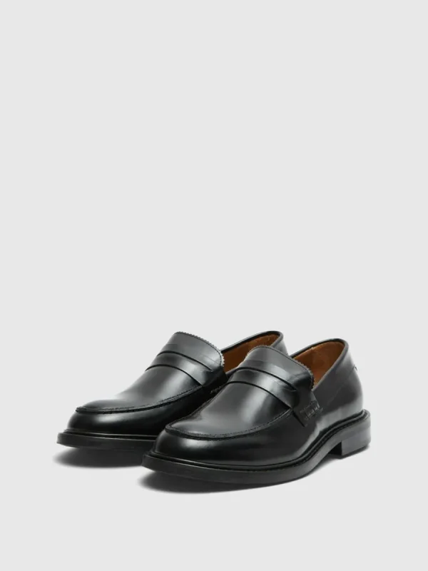 SELECTED LÄDERSYDD LOAFERS Black Clearance