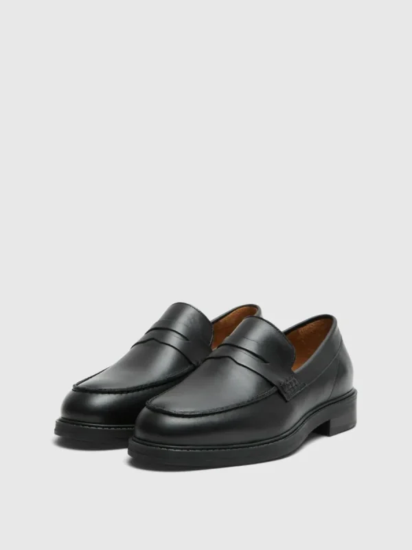 SELECTED LÄDERSYDD LOAFERS Black Clearance