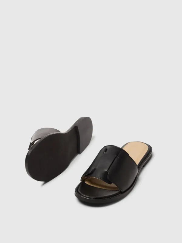 SELECTED LÄDERSYDD SANDALER Black Store