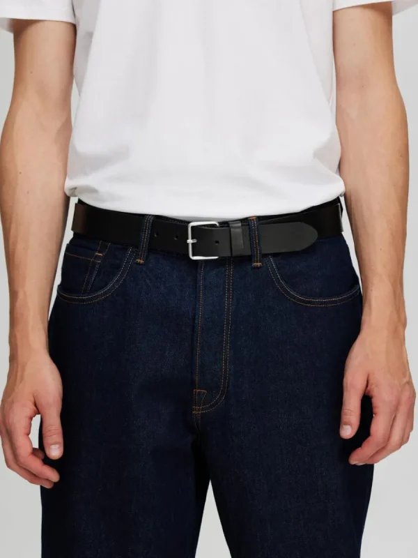 SELECTED LÄDERSYDD SKÄRP Black Fashion