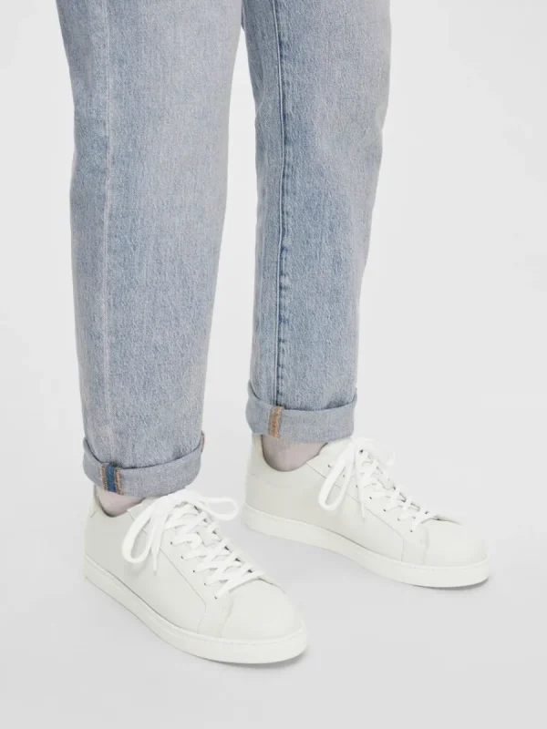 SELECTED LÄDERSYDD SNEAKERS White Fashion