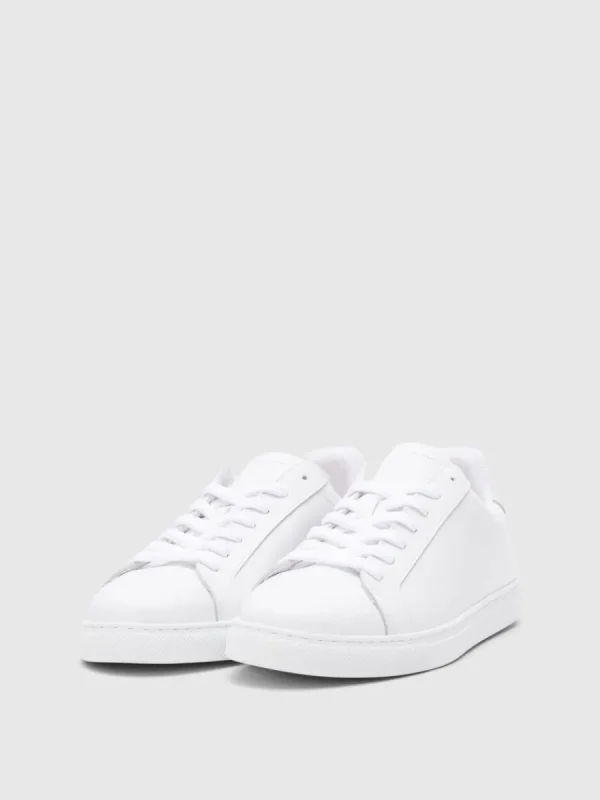 SELECTED LÄDERSYDD SNEAKERS White Fashion