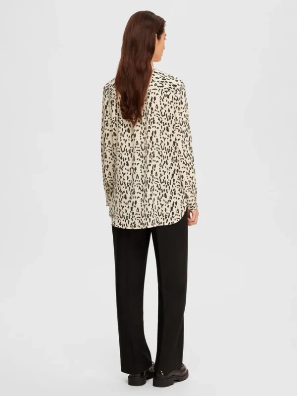 SELECTED LEOPARDTRYCK SKJORTA Beige Cheap