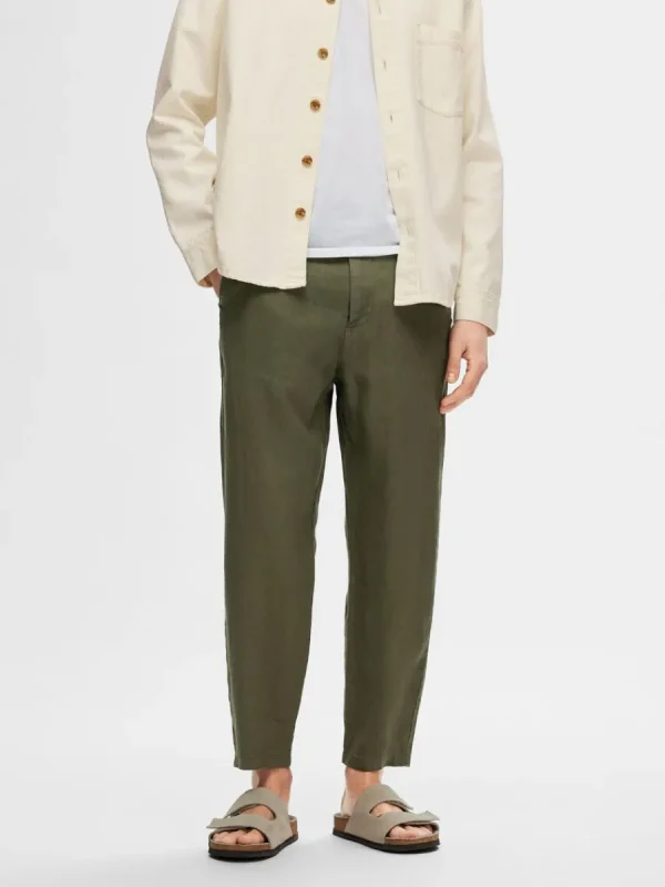SELECTED 100% LINNE BYXOR Green Fashion