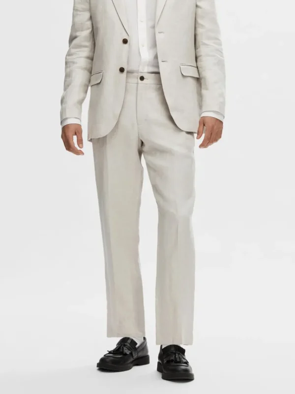 SELECTED 100% LINNE KOSTYMBYXOR Beige Store