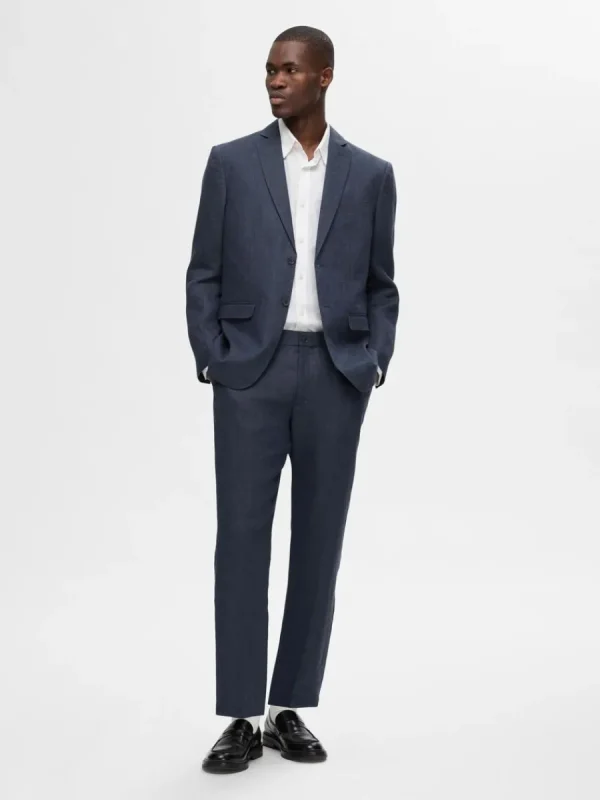 SELECTED 100% LINNE KOSTYMBYXOR Blue Shop
