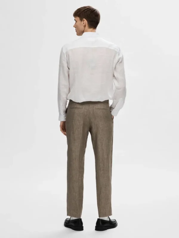 SELECTED 100% LINNE KOSTYMBYXOR Brown Sale