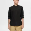 SELECTED 100% LINNE LÅNGÄRMAD SKJORTA Black Shop