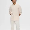 SELECTED 100% LINNE LÅNGÄRMAD SKJORTA Pink Online