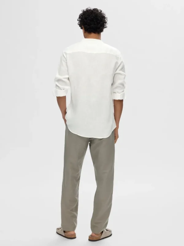 SELECTED 100% LINNE LÅNGÄRMAD SKJORTA White Flash Sale