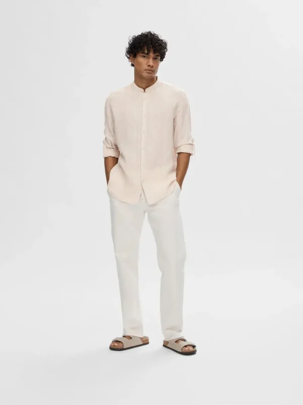 SELECTED 100% LINNE LÅNGÄRMAD SKJORTA Pink Online