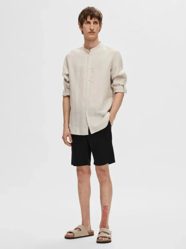 SELECTED 100% LINNE LÅNGÄRMAD SKJORTA Beige Cheap