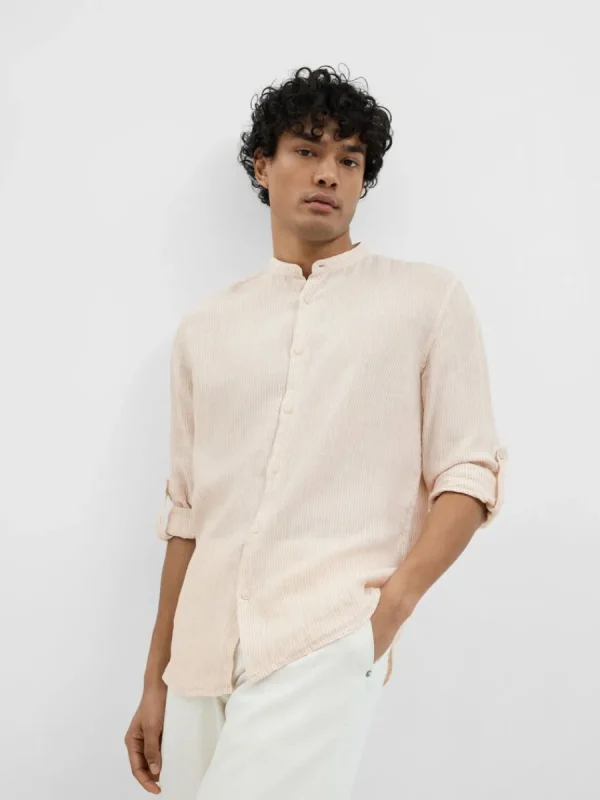 SELECTED 100% LINNE LÅNGÄRMAD SKJORTA Pink Online