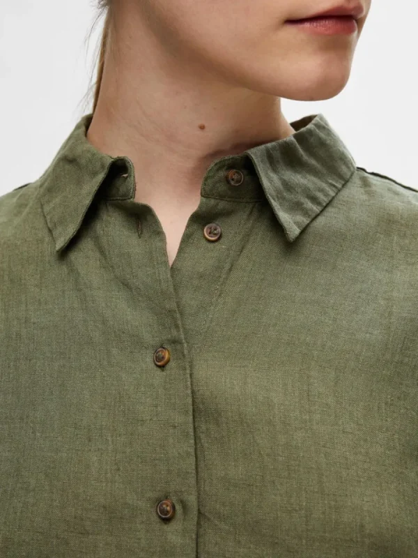 SELECTED LINNESYDDA SKJORTA Green Hot
