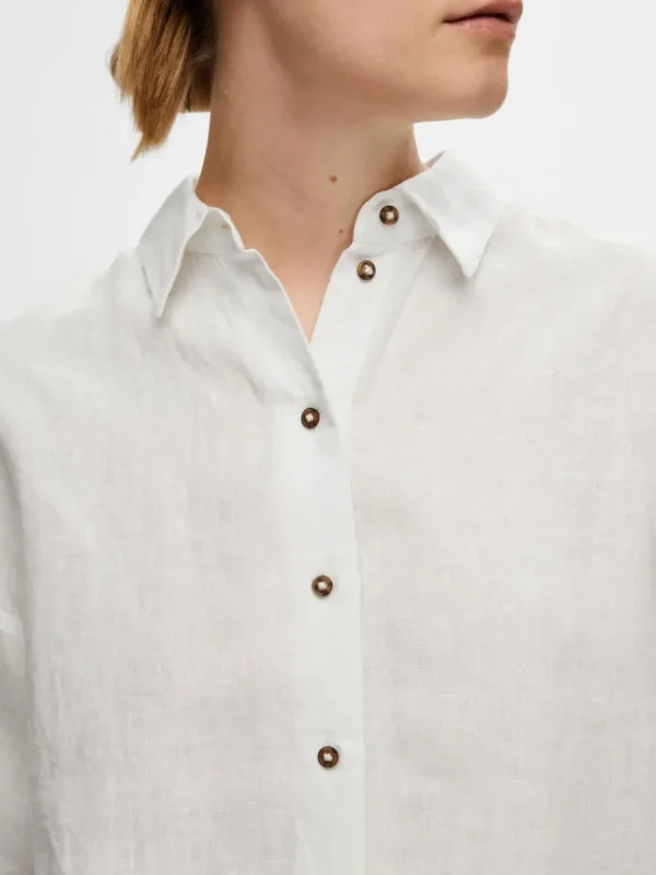 SELECTED LINNESYDDA SKJORTA White Fashion