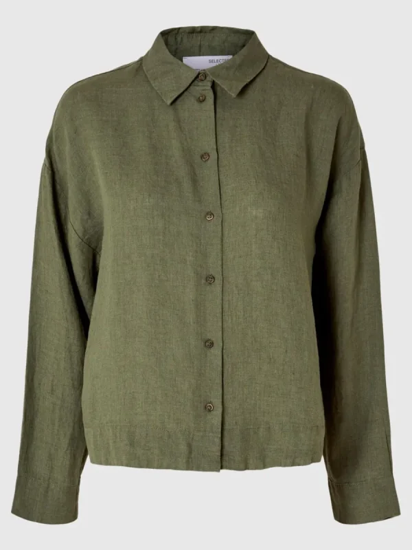 SELECTED LINNESYDDA SKJORTA Green Hot