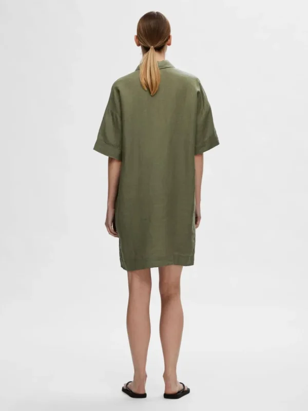 SELECTED LINNESYDDA SKJORTKLÄNNING Green Shop