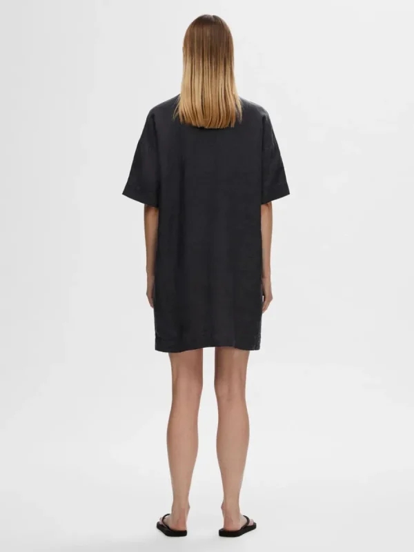 SELECTED LINNESYDDA SKJORTKLÄNNING Black New