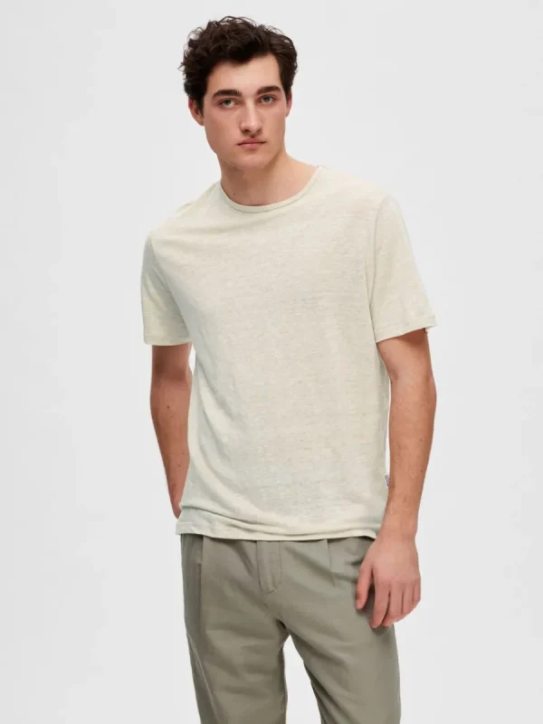 SELECTED LINNESYDDA T-SHIRT Beige New