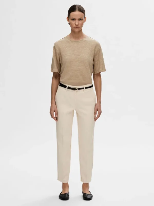SELECTED LINNESYDDA T-SHIRT Beige Cheap