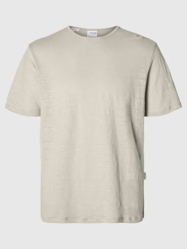 SELECTED LINNESYDDA T-SHIRT Beige New