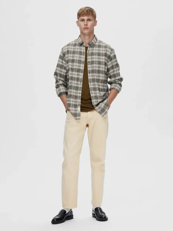 SELECTED 196 LJUS TVÄTT STRAIGHT FIT-JEANS Beige New